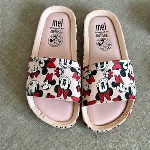 Mini Melissa Kids Minnie Mouse Slides - Pink